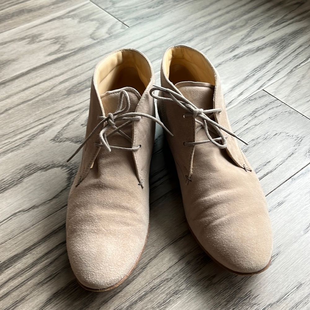 Tod's Beige Suede Ankle Booties